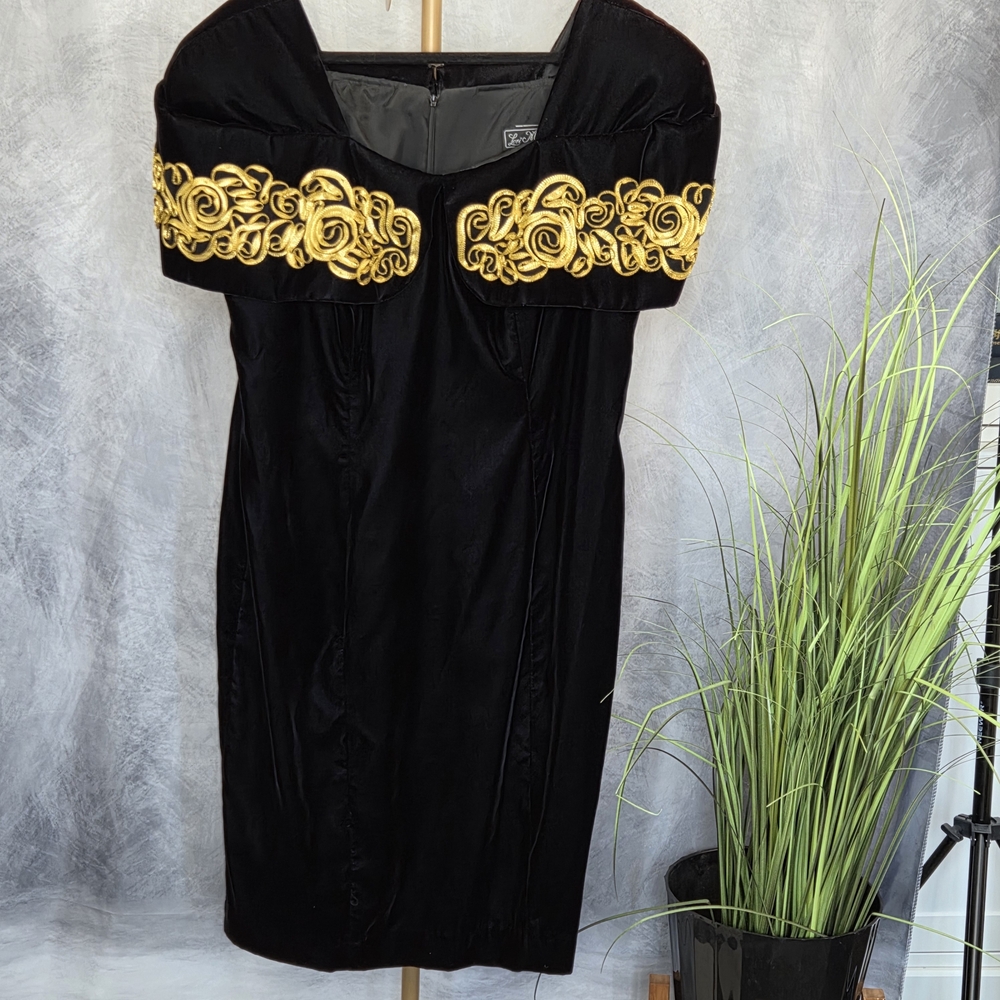 Chic Black Dress with Gold Accents Women's Size 18W
